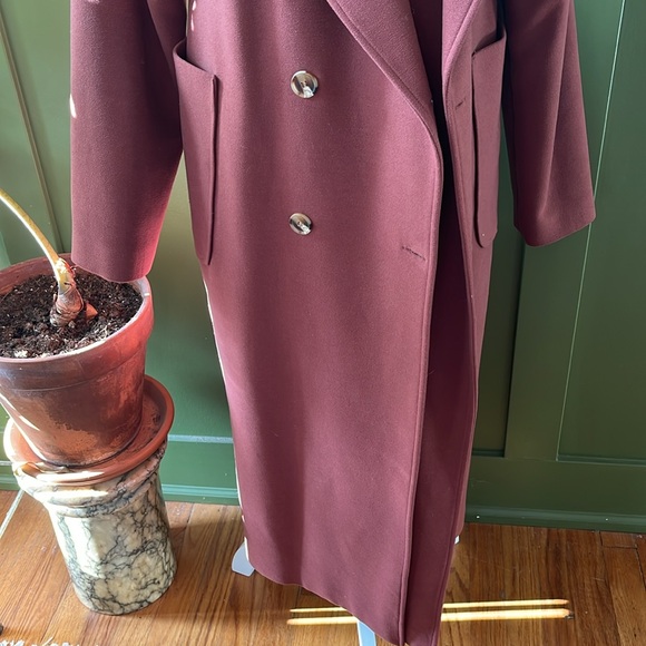 Lassiva Oversized Long Full Length Coat Burnt Orange Brick Red Rust Brown Copper - Picture 3 of 14